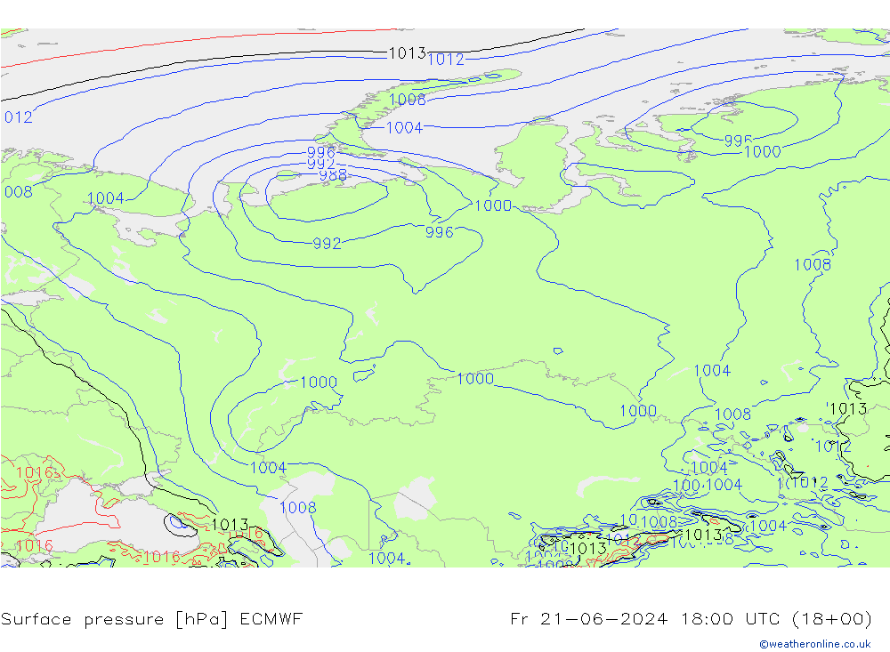 pression de l'air ECMWF ven 21.06.2024 18 UTC