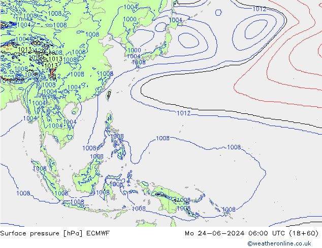 pression de l'air ECMWF lun 24.06.2024 06 UTC