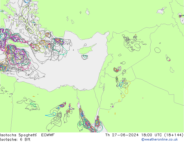 Isotachs Spaghetti ECMWF Th 27.06.2024 18 UTC