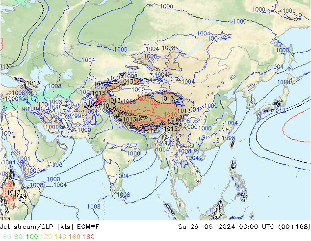 Jet stream/SLP ECMWF So 29.06.2024 00 UTC