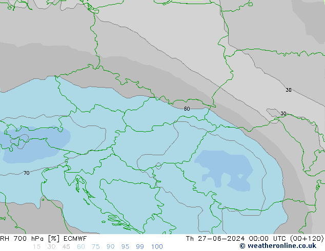 700 hPa Nispi Nem ECMWF Per 27.06.2024 00 UTC