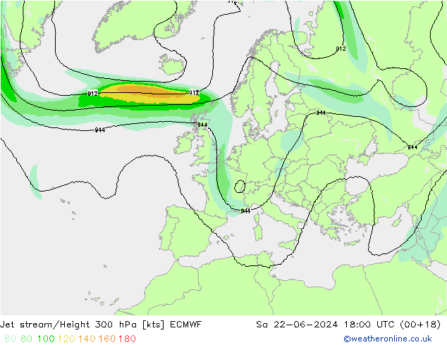 Courant-jet ECMWF sam 22.06.2024 18 UTC