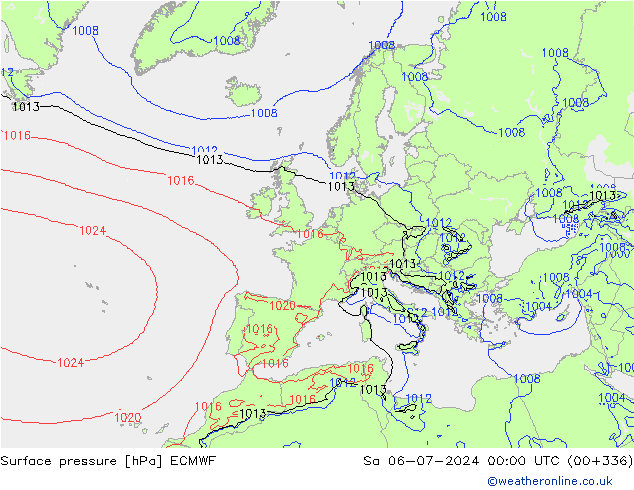 Luchtdruk (Grond) ECMWF za 06.07.2024 00 UTC