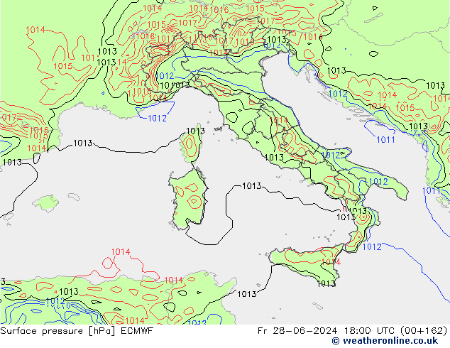 приземное давление ECMWF пт 28.06.2024 18 UTC