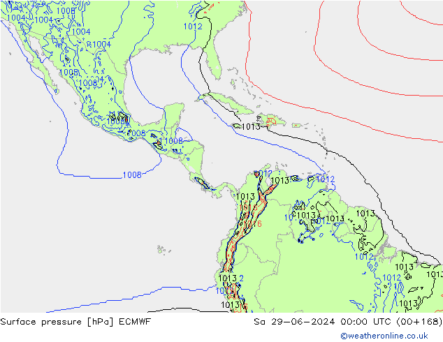 Luchtdruk (Grond) ECMWF za 29.06.2024 00 UTC