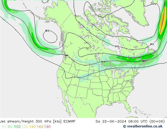 Polarjet ECMWF Sa 22.06.2024 06 UTC