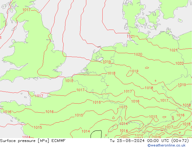pressão do solo ECMWF Ter 25.06.2024 00 UTC