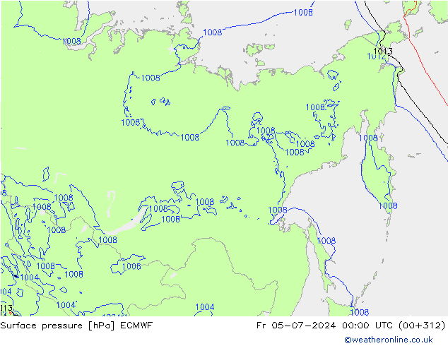 pressão do solo ECMWF Sex 05.07.2024 00 UTC