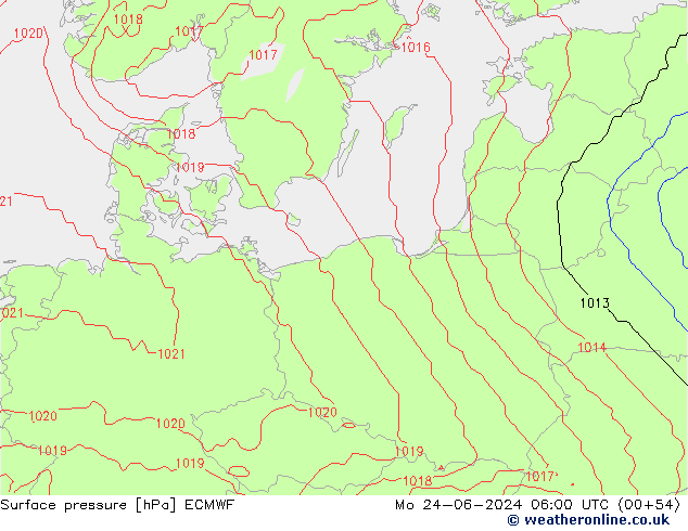 pression de l'air ECMWF lun 24.06.2024 06 UTC