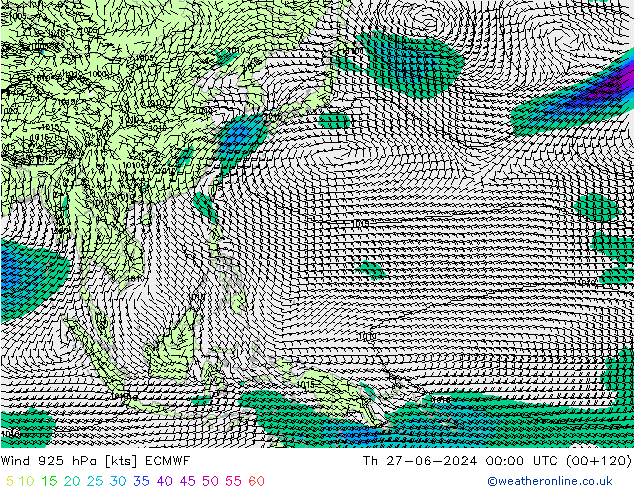 Rüzgar 925 hPa ECMWF Per 27.06.2024 00 UTC