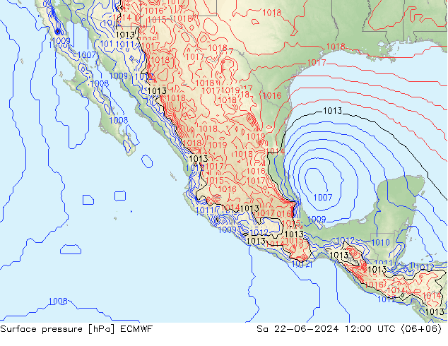 pression de l'air ECMWF sam 22.06.2024 12 UTC