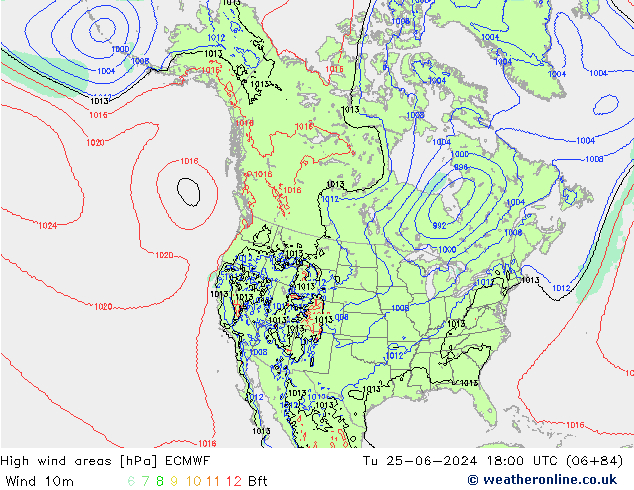 High wind areas ECMWF mar 25.06.2024 18 UTC