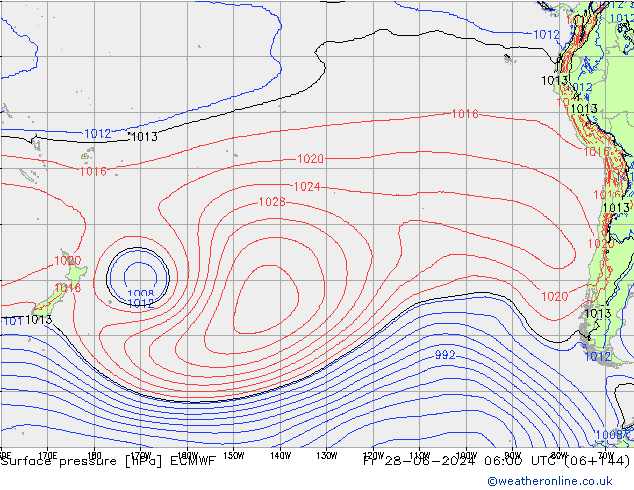 приземное давление ECMWF пт 28.06.2024 06 UTC