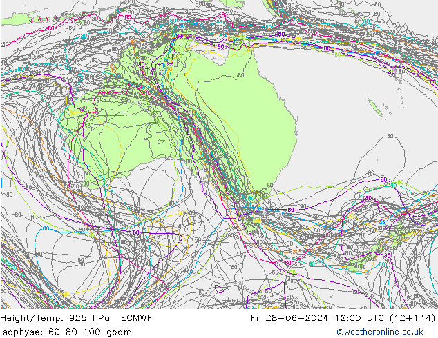 Height/Temp. 925 hPa ECMWF Fr 28.06.2024 12 UTC