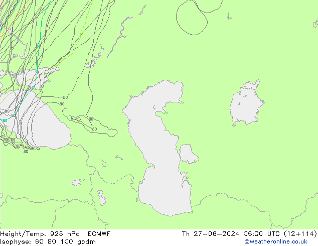 Géop./Temp. 925 hPa ECMWF jeu 27.06.2024 06 UTC