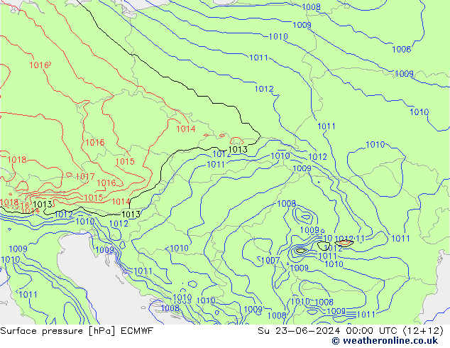 приземное давление ECMWF Вс 23.06.2024 00 UTC