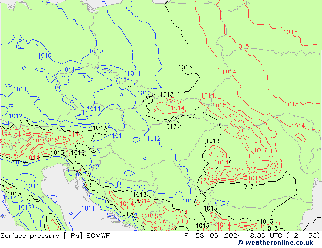 Surface pressure ECMWF Fr 28.06.2024 18 UTC