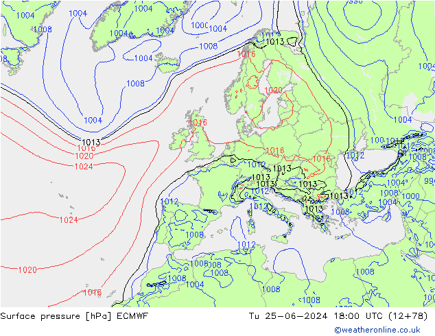 pression de l'air ECMWF mar 25.06.2024 18 UTC