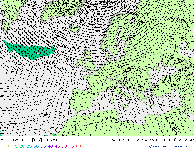 Viento 925 hPa ECMWF mié 03.07.2024 12 UTC