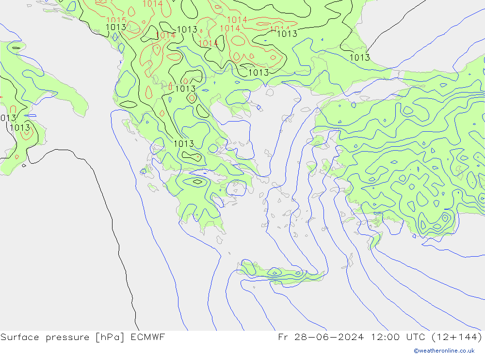 Pressione al suolo ECMWF ven 28.06.2024 12 UTC