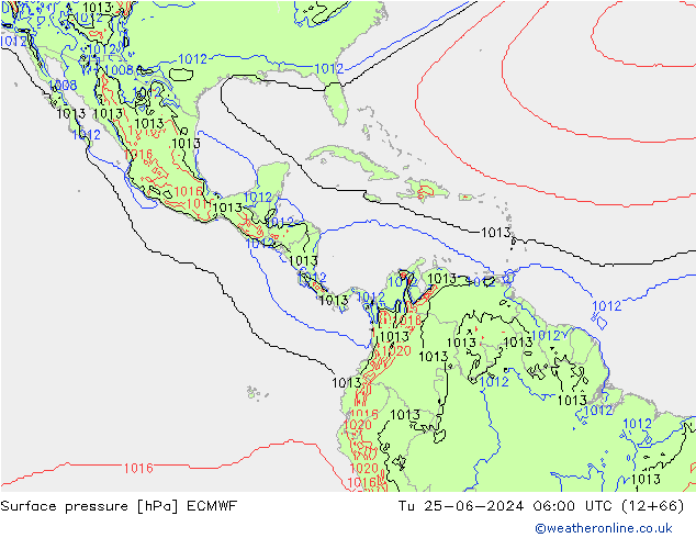 ciśnienie ECMWF wto. 25.06.2024 06 UTC