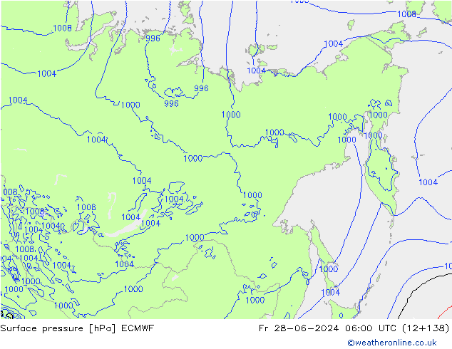 pression de l'air ECMWF ven 28.06.2024 06 UTC