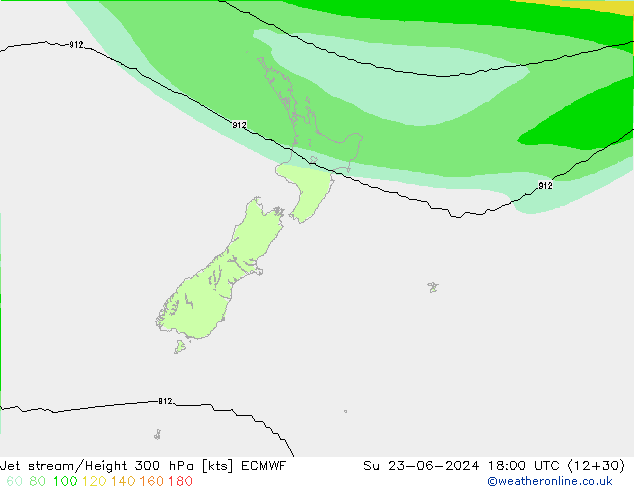 Jet stream ECMWF Dom 23.06.2024 18 UTC