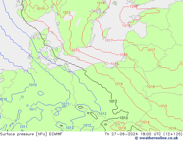 pression de l'air ECMWF jeu 27.06.2024 18 UTC