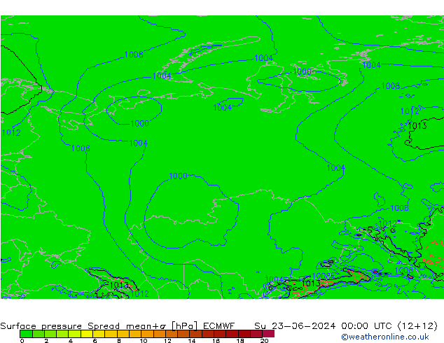 ciśnienie Spread ECMWF nie. 23.06.2024 00 UTC