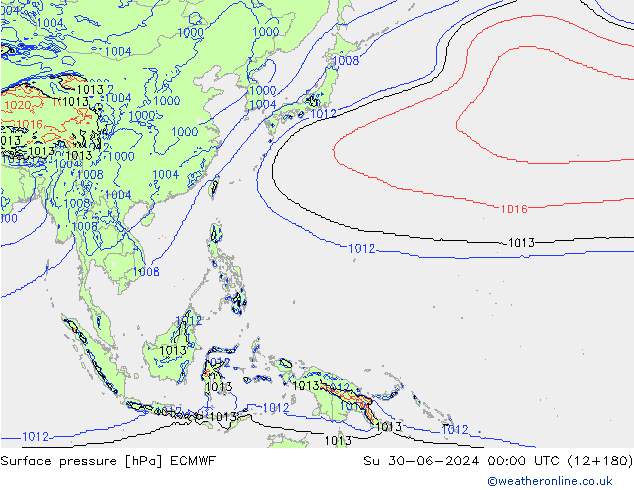 ciśnienie ECMWF nie. 30.06.2024 00 UTC