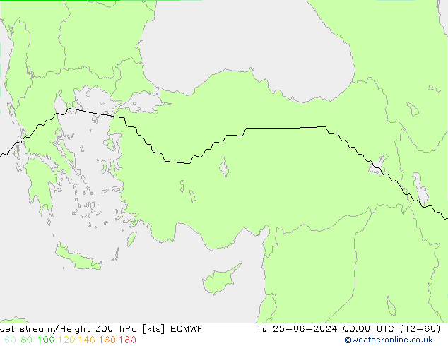 Straalstroom ECMWF di 25.06.2024 00 UTC