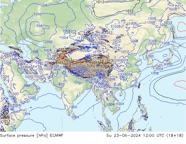 ciśnienie ECMWF nie. 23.06.2024 12 UTC