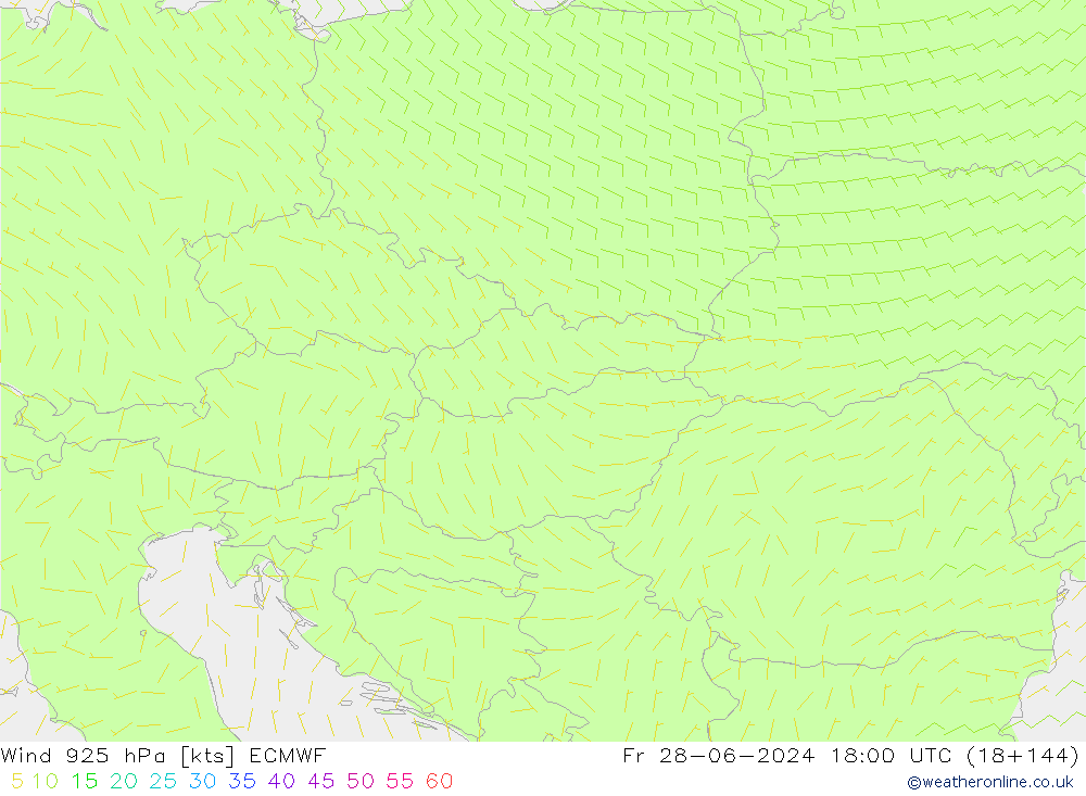 Vent 925 hPa ECMWF ven 28.06.2024 18 UTC