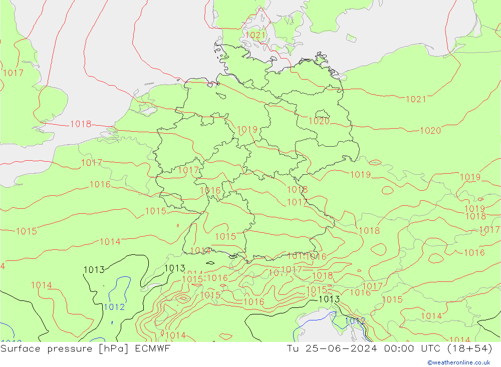 ciśnienie ECMWF wto. 25.06.2024 00 UTC