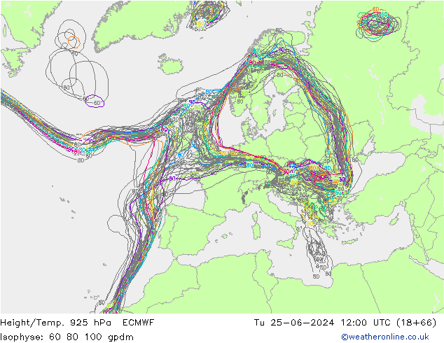 Géop./Temp. 925 hPa ECMWF mar 25.06.2024 12 UTC