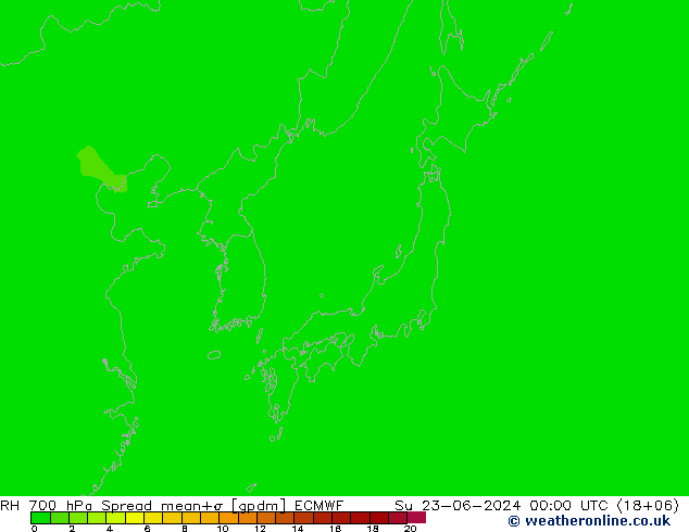 RH 700 hPa Spread ECMWF  23.06.2024 00 UTC