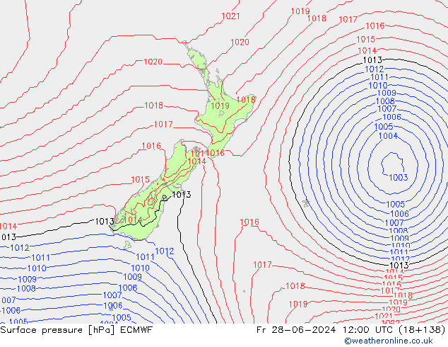 приземное давление ECMWF пт 28.06.2024 12 UTC