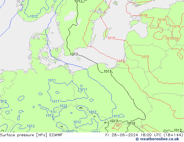 Yer basıncı ECMWF Cu 28.06.2024 18 UTC