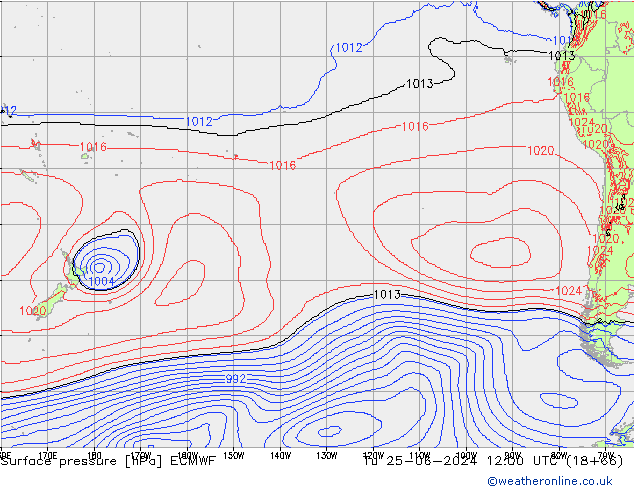 Presión superficial ECMWF mar 25.06.2024 12 UTC