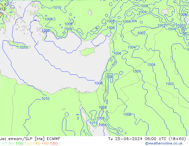 Jet stream/SLP ECMWF Tu 25.06.2024 06 UTC