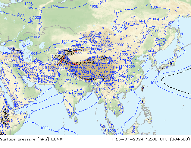 pression de l'air ECMWF ven 05.07.2024 12 UTC