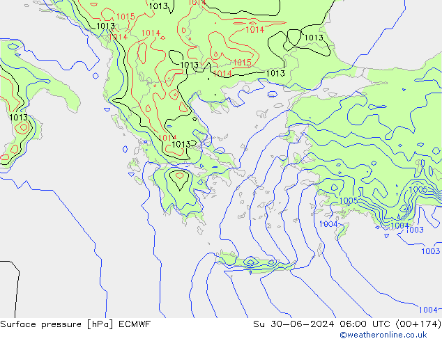 ciśnienie ECMWF nie. 30.06.2024 06 UTC