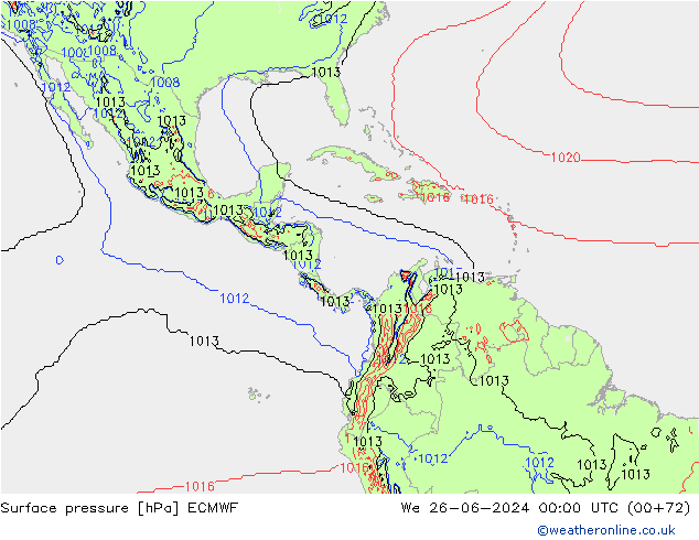 Yer basıncı ECMWF Çar 26.06.2024 00 UTC