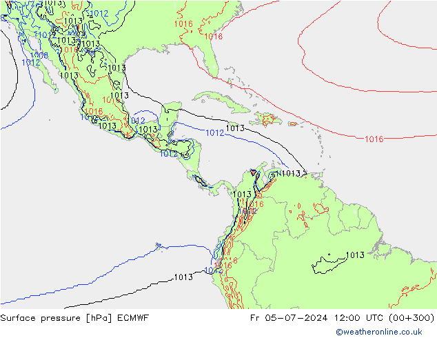 ciśnienie ECMWF pt. 05.07.2024 12 UTC