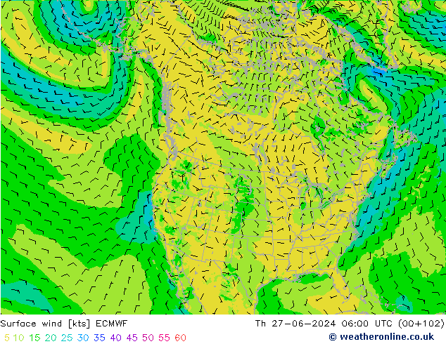 Bodenwind ECMWF Do 27.06.2024 06 UTC