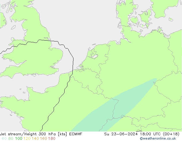 Prąd strumieniowy ECMWF nie. 23.06.2024 18 UTC