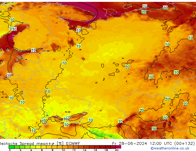 Isotachs Spread ECMWF Sex 28.06.2024 12 UTC