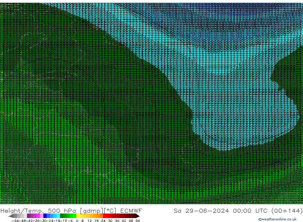 Height/Temp. 500 hPa ECMWF Sáb 29.06.2024 00 UTC