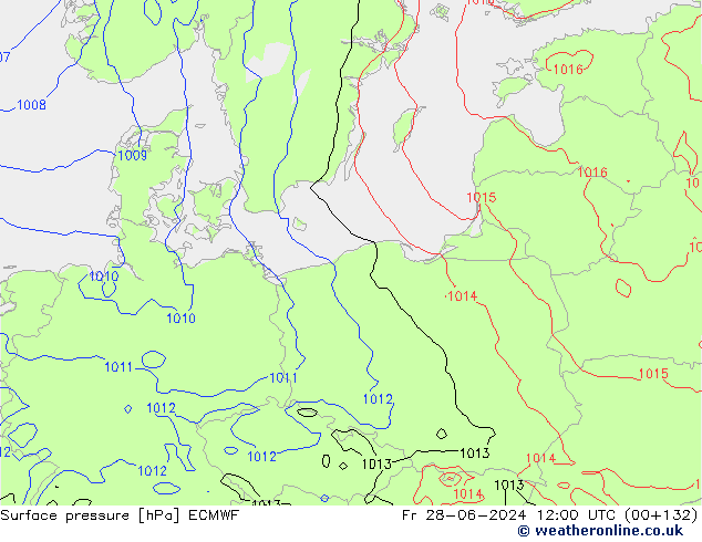 Surface pressure ECMWF Fr 28.06.2024 12 UTC