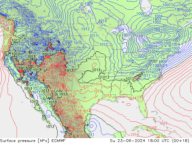 pression de l'air ECMWF dim 23.06.2024 18 UTC